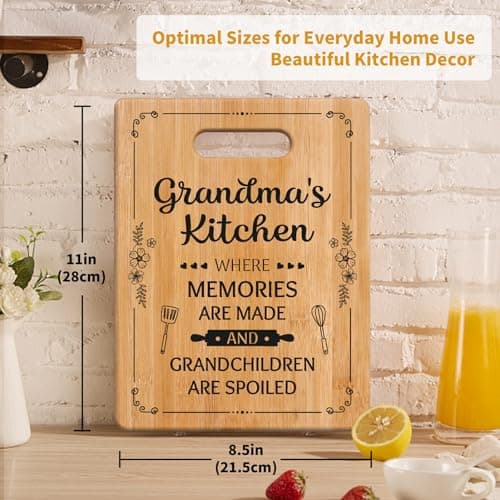 Grandma Gifts, Grandma Birthday Gifts, Unique Grandma Cutting Board, Best Christmas Birthday Mothers Day Gifts for Grandmother from Grandchildren