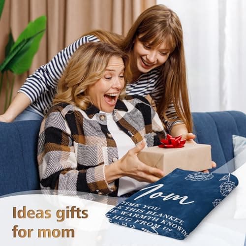 Mom Birthday Gifts, Gifts for Mom Blanket, to My Mother Birthday Gift from Daughter Son, Present for Moms for Christmas 60" x 50", Blue