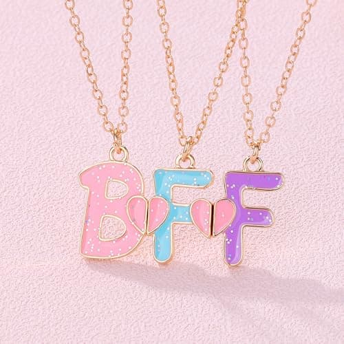 Ancnoz Mathcing BFF Best Friend Necklaces for 3 Girls Friendship Necklaces for Three Best Friends Anniversary Birthday Christmas Gifts for Bestie Best Friend Forever Gift