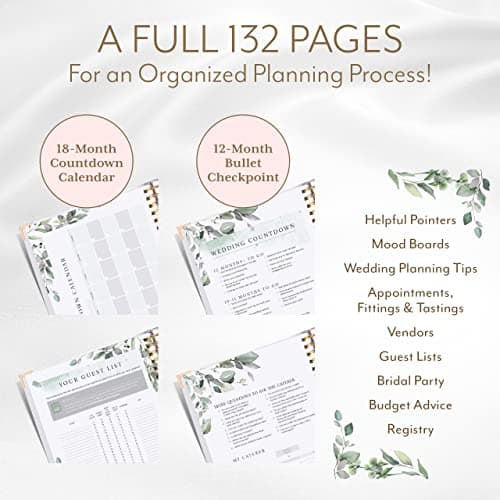 Your Perfect Day Wedding Planner Book and Organizer - Wedding Planner Book - Bridal Planning Binder with Countdown Calendar - Bride Gifts - (FLORAL)