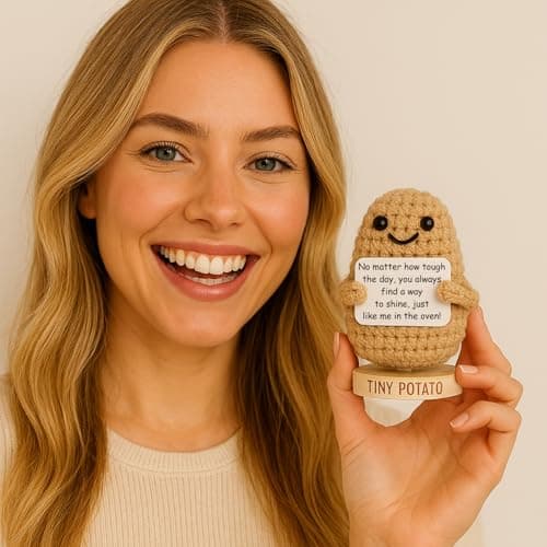 New Mom Gifts for Women - Tiny Potato with 30 Empowering Signs for New Moms - Gift for First Mothers Day - Postpartum Gift Idea for 1st Time Mother | Emotional Support Crochet for Moms After Birth