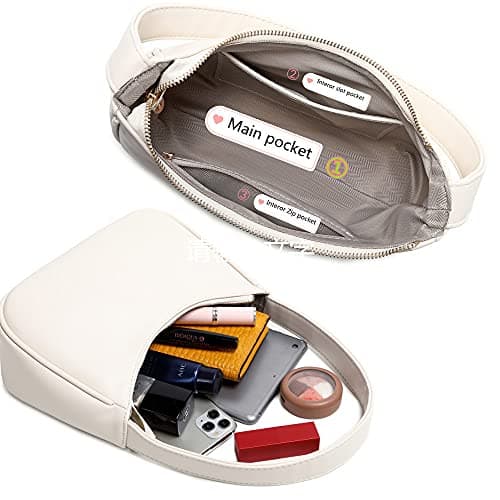 Shoulder Bags for Women, Cute Hobo Tote Handbag Mini Clutch Purse with Zipper Closure