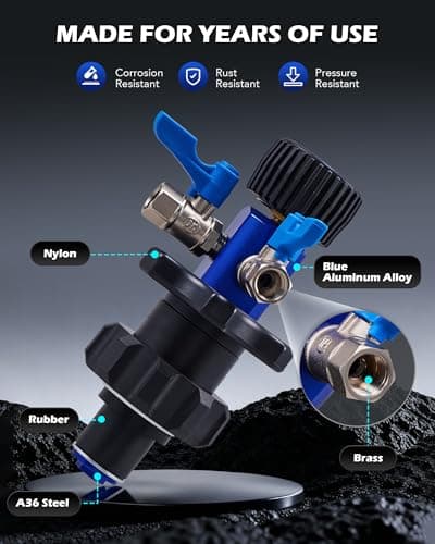 Orion Motor Tech Coolant Vacuum Refill Kit, Cooling System Vacuum Fill Tool with Leak Detector 5 Round Adapters 1 Conical Adapter, Radiator Coolant Fill Kit with Dual-Movement Gauge for Vacuum Leak