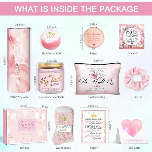 Gifts for Women,Birthday Gifts for Women Friendship,Spa Gifts Basket with Wine Tumbler,Gift Set for Women,Self Care Gift Idea for Mom,Her,Female Friend,Sister,Wife,Unique Gifts for Women