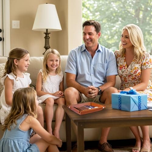 Birthday Gifts for Dad, Leather Tray for Dad, New Dad Gifts for Husband from Wife, Best Dad Gifts from Son Daughter, Christmas Thanksgiving Sentimental Gifts for Father Husband Stepdad