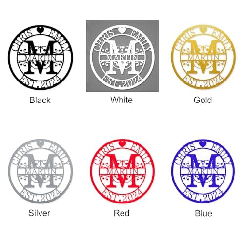 Custom Metal Signs | Personalized Monogram Name Sign | Wedding Gifts for Couples 2025 | Outdoor Wall Art for Family Name | Anniversary Wedding Gifts for Women, Wife, Parents, couple