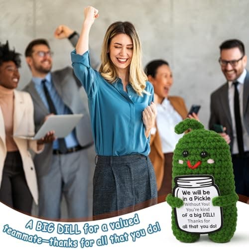 Christmas Gifts for Coworkers, Teachers, Bosses, Friends - White Elephant Gifts, Thank You Gift for Holidays, Retirement, Funny Appreciation Gift - Handmade Emotional Care Pickle with 'A Big Dill' Message