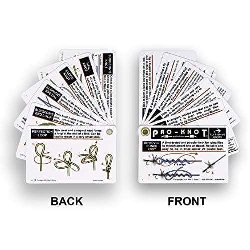 Pro-Knot Fly Fishing Knot Cards - Waterproof Knot Cards With 12 Best Fly Fishing Knots | Easy To Follow Knot Tying Instructions | Fly Fisherman Gift Idea