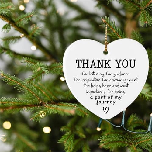 Thank You Gift for Women Friend Ornament Keepsake Sign Heart Plaque Thank You Being a Part of My Journey Appreciation Gifts for Women Men Coworker Boss Friend
