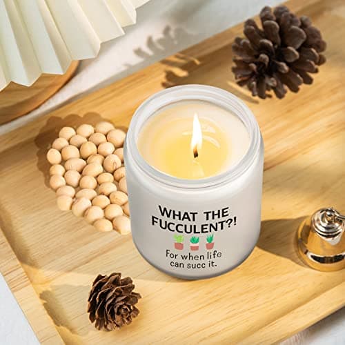 Funny Gifts for Friend Women Unique Birthday Christmas Gift for BFF Best Friend Cactus Succulents Friendship Presents for Sister Female Coworker Men - Lemongrass Sage Candles(7oz)