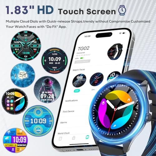 DIVOAZBVO DIVOAZBVO Smart Watches for Women Men, 1.39" HD IPS Touchscreen Smartwatch with 120 Sports Modes, Heart Rate/Sleep Monitor, IP67 Waterproof, Bluetooth Call & Music Control for iPhone/Android (Black)