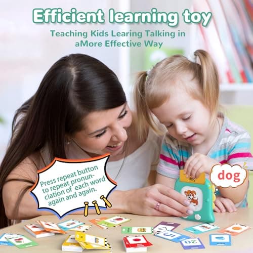 Kidzdo Talking Flashcards for Toddlers, 520 English Sight Words Educational Toy, Pocket Speech Therapy Toys, Autism Sensory Toys for Kids 1-6, Birthday Xmas Gifts for Boys