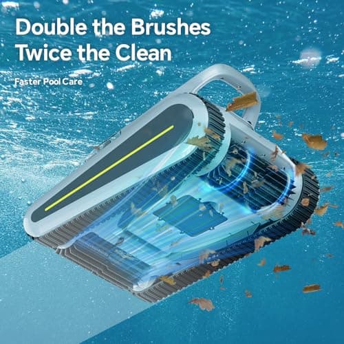 Cordless Robotic Pool Cleaner -Pool Vacuum 180W Brushless Motor, 45,000Pa Suction, Wall Climbing, Sonar Navigation, 3 Modes Automatic Pool Robot for Inground & Above-Ground Pools Up to 2150 Sq. Ft.