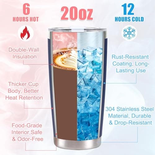 Pregnancy Gifts for New Parents, Mommy and Daddy 20Oz Tumbler Set, Cool Gifts Set Ideas for Couples,First Time Moms Dad to Be, New Parents on Mother's Day Father's Day Christmas Gift(Pink & Navy Blue)