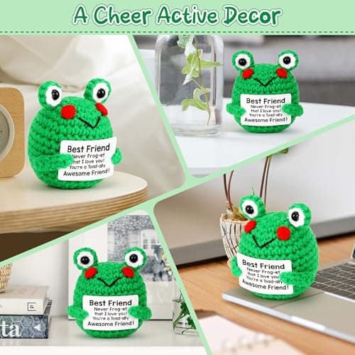 LEJIAJINW Friendship for Women Birthday Bestie BFF Sister, Birthday Gifts for Women Friends, Mini Cute Handmade Frog Positive Gift Ideas Christmas Thanksgiving Valentines Day for Her