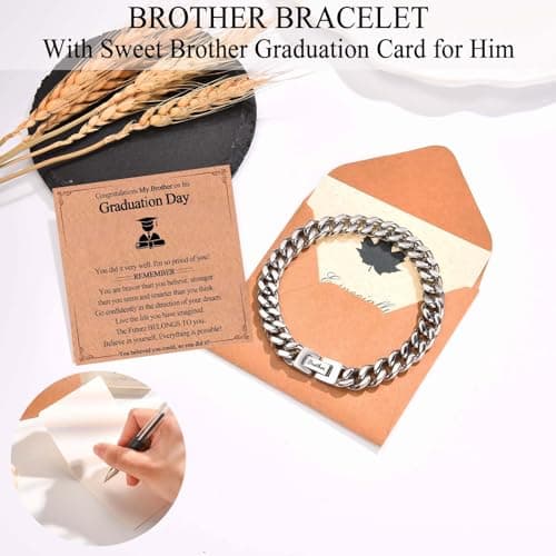 Dad Son Grandson Uncle Nephew Brother Husband Boyfriend Gifts for Men Boys, Cuban Chain Link Bracelet Gifts Graduation Back to School Birthday Christmas Anniversary Valentines Day Gifts for Him Men Teen Boys