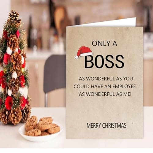 Ziwenhu Happy Christmas Card for Boss from Group, Merry Christmas Holiday Card, Boss Gifts for Women Men, Gift for Lady, Xmas Cards Gift Ideas for Female Male…