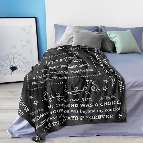 Anniversary Throw Gifts for Him, Gifts for Boyfriend Husband, Husband Boyfriend Blanket 50"X60", Men Birthday Gift Ideas, I Love You Present for Him Soft Throw Blanket