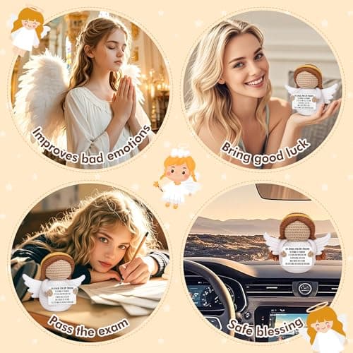 Best Friend Birthday Gifts for Women Men, Christmas Decorations for Bestie BFF Sister, Friendship Gifts for Women Friends Her Him Female Male Boys Girls, Funny Handmade Crochet Angel Stocking Stuffers