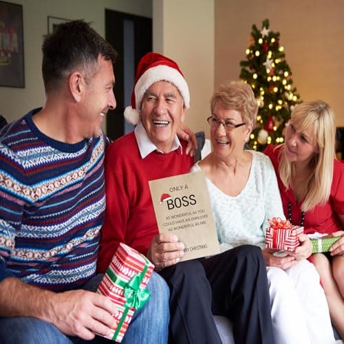 Ziwenhu Happy Christmas Card for Boss from Group, Merry Christmas Holiday Card, Boss Gifts for Women Men, Gift for Lady, Xmas Cards Gift Ideas for Female Male…