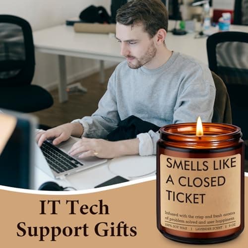Miracu Tech Support Candle, Gifts for Tech Guys, IT Professionals, Information Technology Gifts for Techies Men, Technical Help Desk Decor, Computer Nerd Geek Engineer Technician Christmas Techy Idea