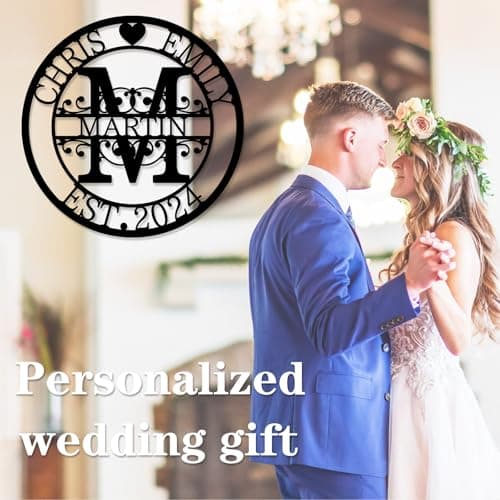 Custom Metal Signs | Personalized Monogram Name Sign | Wedding Gifts for Couples 2025 | Outdoor Wall Art for Family Name | Anniversary Wedding Gifts for Women, Wife, Parents, couple
