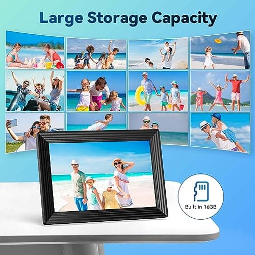 Frameo 10.1" WiFi Digital Picture Frame, Smart Digital Photo Frame with 16GB Storage, 1280x800 IPS HD Touch Screen, Auto-Rotate, Easy Setup to Share Photos or Videos Remotely via App from Anywhere