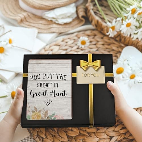 Great Aunt Picture Frame, Mothers Day Gifts for Auntie, Gifts from Niece Nephew, You Put the Great in Greataunt Wood Photo Frame for 4x6 Photos