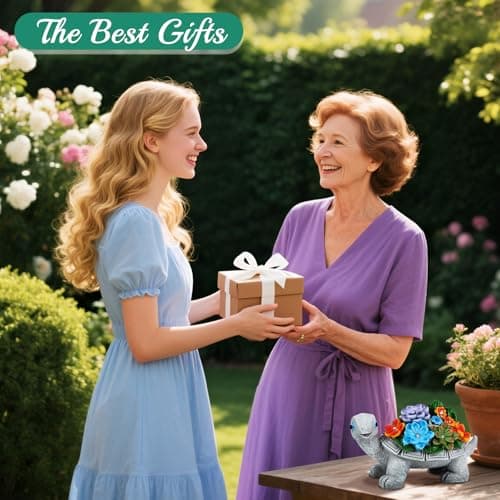 Linkax Birthday Gifts for Women Mom Grandma, Turtle Statue Solar Lights Outdoor Garden Decor for Outside Yard Patio Porch Fall Home, Gardening House Warming Gifts New Home, Grandparents Day Presents