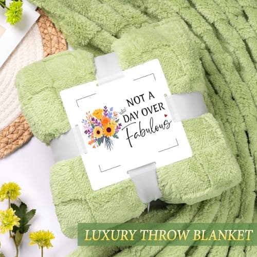 Birthday Gifts for Women Self Care Friendship Gifts, Vanilla Relaxing Spa Gifts Basket Care Package w/ Luxury Flannel Blanket 20 Oz Tumbler, Unique Mothers Day Gift Idea for Mom Her Friend Sister Wife