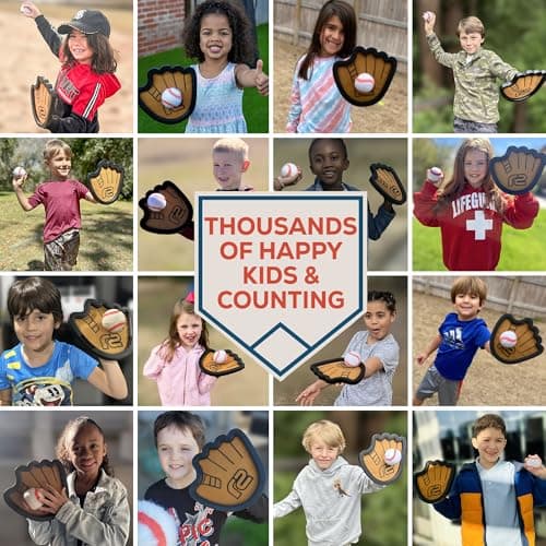 Toss and Catch Ball Game Set - Easy to Use Sticky Balls & Beginner Baseball Training Glove - Premium Toy Paddle Fits All Hand Sizes From Toddlers to Teens & Adults - Fun Gift Idea for Boys and Girls