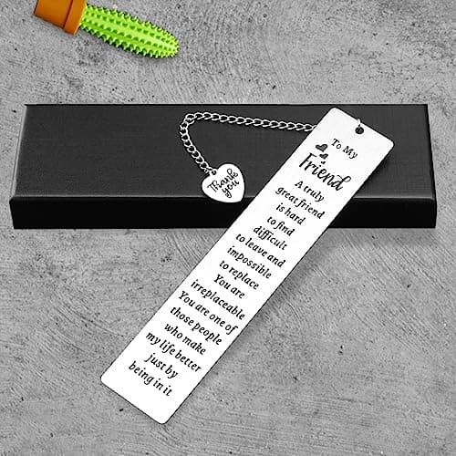 Ouligay Friend Bookmark for Women Book Lovers Gifts Friendship Bookmarks Metal Book Marker for Reading Women Best Friend Gifts for Besties BFF Long Distance Friendship Present Reader Book Club Gifts