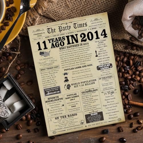 Big 11th Vintage Birthday Gifts for Girls Boys, Sweet 11th Birthday Decorations for Daughter Son Her Him,Humour Bday Card for 11 Year Old Granddaughter Grandson