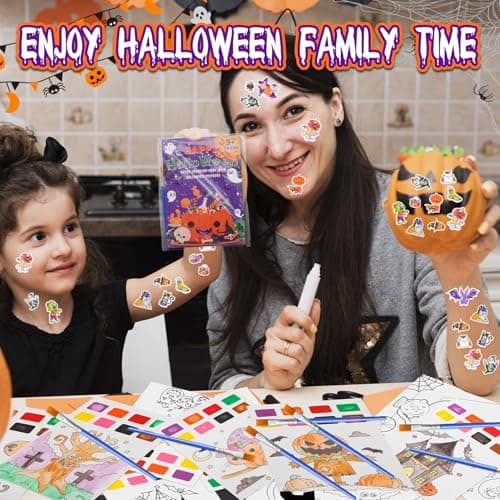 Yeolepor Halloween Crafts for Kids - Paint with Water Books and Stickers for Toddlers Mess Free Watercolor Painting Set Drawing Activities Treats Toy Halloween Gifts for Boy Girl Ages 4 5 6 7 8