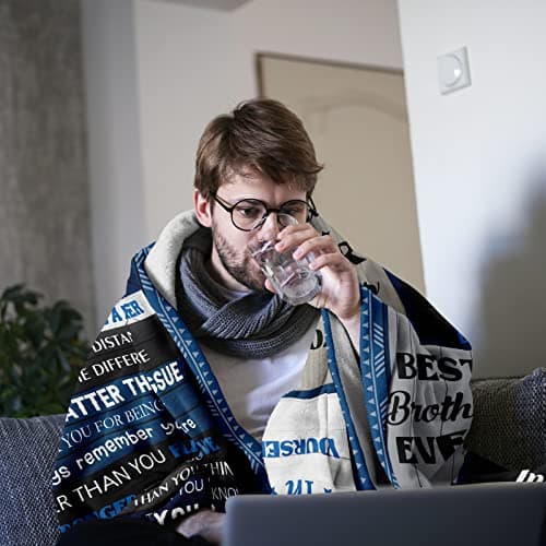 Quilazy Gifts for Brother, Best Brothers Birthday Gifts from Sister, Big Brother Gift for Boy, Cool Christmas Fathers/Valentines Day Graduation Birthday Gift for Adult Brothers Men Blanket 60"X 50"