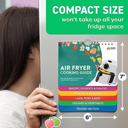 Air Fryer Cheat Sheet Magnets Cooking Guide Booklet - Air Fryer Cookbooks - Air Fryer Liners - Air Fryers Kitchen Gifts Gadgets 2025 - Air Fryer Accessories - Air Fryer Cooking Guide