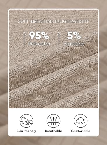 JMIERR Mens T-Shirt Casual Stretch Solid Crewneck Short Sleeve Tees Textured Shirts