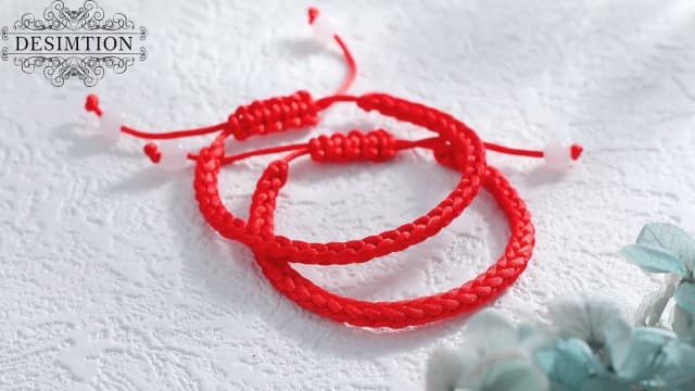 Desimtion Couples Bracelets Red String of Fate Matching Bracelets for Couples Gifts for Him and Her, Long Distance Relationship Gifts for Boyfriend or Girlfriend