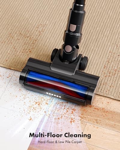 Trucozie Cordless Vacuum Cleaner, 8-in-1 Lightweight Stick Vacuum with 45mins Runtime, Powerful Suction, Vacuum Cleaners for Home, Hardwood Floors, Carpet, Pet Hair, Black