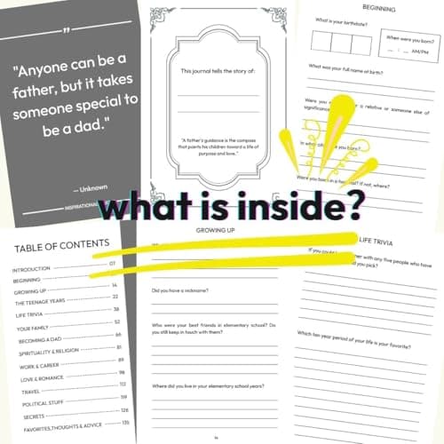 Mom And Dad I Want to Hear Your Life Story Journal (Hardcover). This Journal, Which Includes 250+ Prompt Questions, Is A Sentimental Fathers Day Gift For Dad Thanksgiving Day, Birthdays & Christmas.