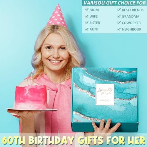 60th Birthday Gifts for Women Her, Cool 1965 Birthday Gifts for 60 Year Old Women 60 Fabulous Gifts, Funny Unique Happy 60th Birthday Gifts Ideas for Her Mom Sister Friend Grandma with Canvas Tote Bag