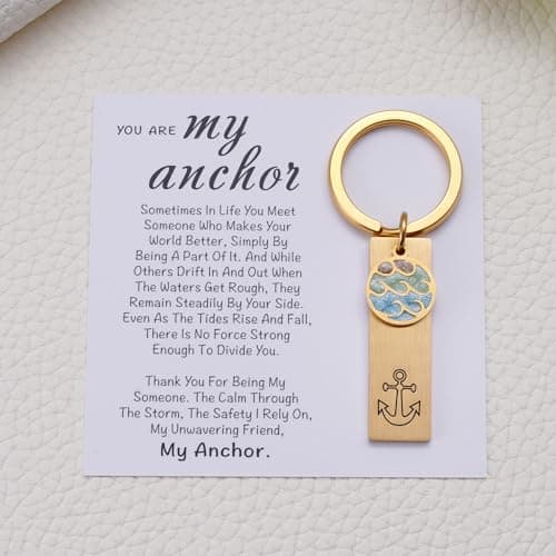 MIXJOY You Are My Anchor Keychain, Bestie Gifts for Women, Gifts for Best Friend Woman, Through Thick and Thin, Small Bestie Friendship Birthday, My Tribe, Close Female Friends Through Rough Times