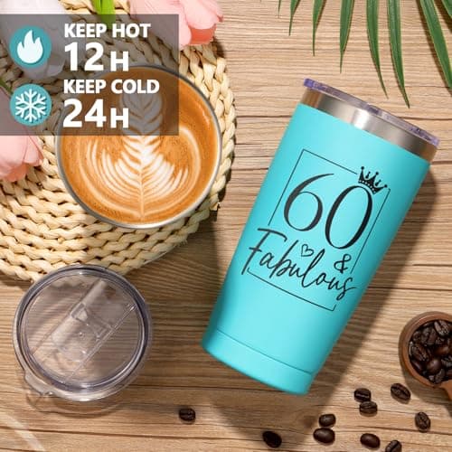 60th Birthday Gifts for Women Her, Cool 1965 Birthday Gifts for 60 Year Old Women 60 Fabulous Gifts, Funny Unique Happy 60th Birthday Gifts Ideas for Her Mom Sister Friend Grandma with Canvas Tote Bag