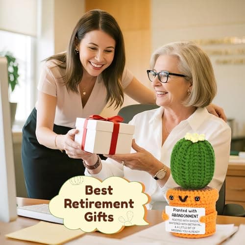 Funny Retirement Gift for Woman Men, Coworker Farewell Leaving Going Away Goodbye Gift for Women Coworker Boss Friend Teacher, Moving Away Off to College, Crochet Abandonment Cactus Decroration Card