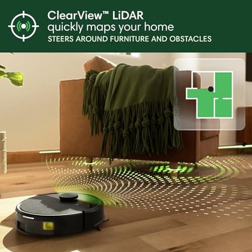 iRobot Roomba 105 Vac Robot Vacuum with AutoEmpty Dock - Self-Empties for 75 Days, Easy to use, Intense Power-Lifting Suction, LiDAR Navigation, Multi-Surface Cleaning, Cleans in Neat Rows