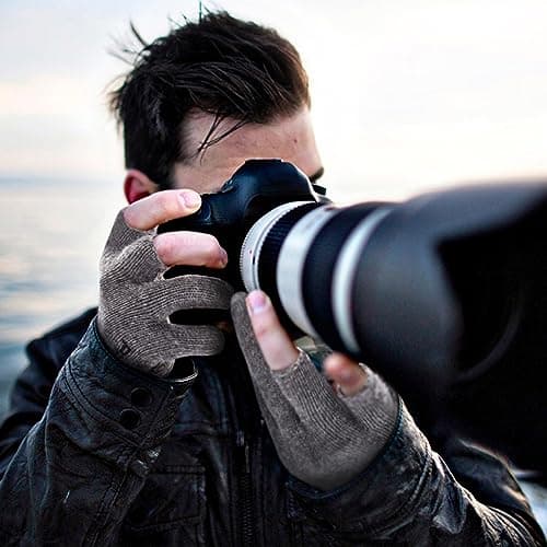 Palmyth Wool Fishing Gloves 3-Cut Fingers Warm for Men and Women Cold Weather Fingerless Gloves for Winter Fly Fishing