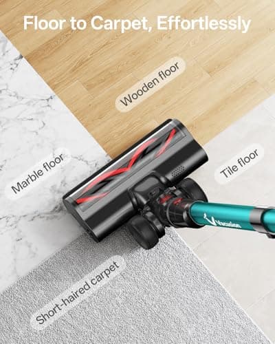 Cordless Vacuum Cleaner, 650W 55KPa 60Mins Vacuum Cleaners for Home, 8-in-1 Stick Vacuum with Charging Dock Station, Powerful Suction, Rechargeable, Versatile for Carpet, Hard Floor, Pet Hair