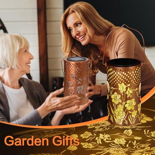 Solar Lanterns Outdoor Waterproof Hummingbird Garden Decorations Gifts for Women Gifts for Mom Grandma Birthday Gifts Hanging Solar Lanterns Outdoor for Patio Decoration, Deck, Lawn, Passageway