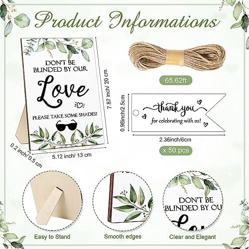 Kanayu Wedding Favors for Guests Wedding Party Sunglasses Gifts Wooden Love Sign Decoration Black Mr Mrs Glasses Bulk