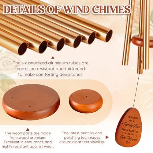 50th Anniverasry Wedding Gifts Wind Chimes, Anniversary Golden Gift for Couple, Wife, Husband, Romantic 50 Years Presents for Parents, Friends, Grandparents